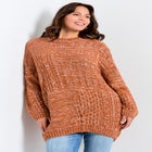 Charli Drop Shoulder Cable Sweater image number null