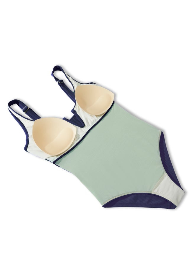 Ribbed V-Wire One Piece Swimsuit image number 7