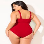 Ribbed V-Wire One Piece Swimsuit image number null