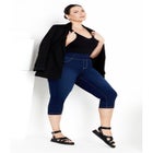 Pull On Cropped Denim Legging image number null