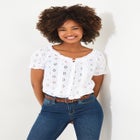 Eyelet Peasant Blouse image number 0