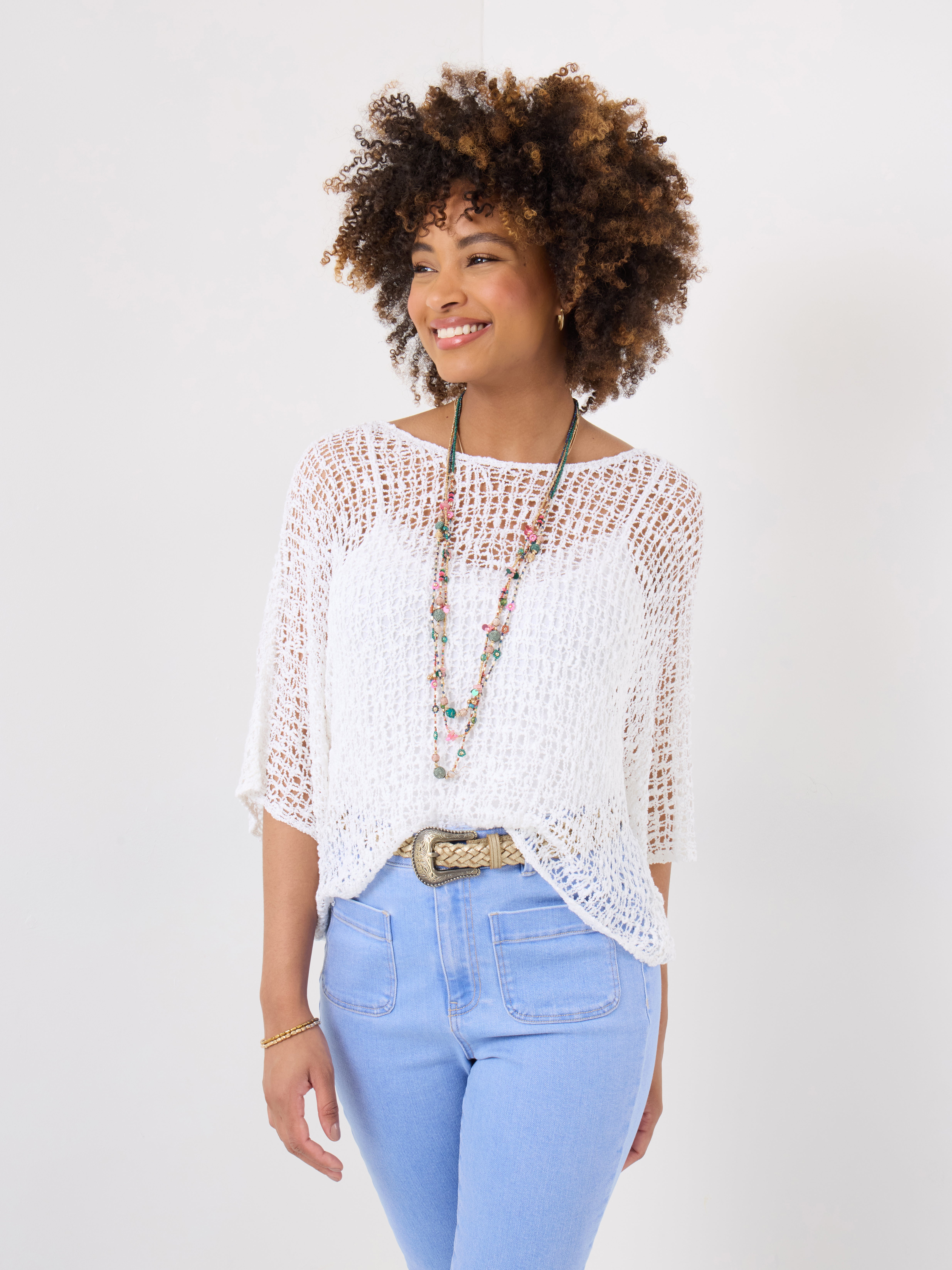 Popcorn Knit Pullover Sweater image number 0