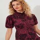 Stretch Knit Mockneck Midi Dress image number 3