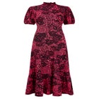 Stretch Knit Mockneck Midi Dress image number 4