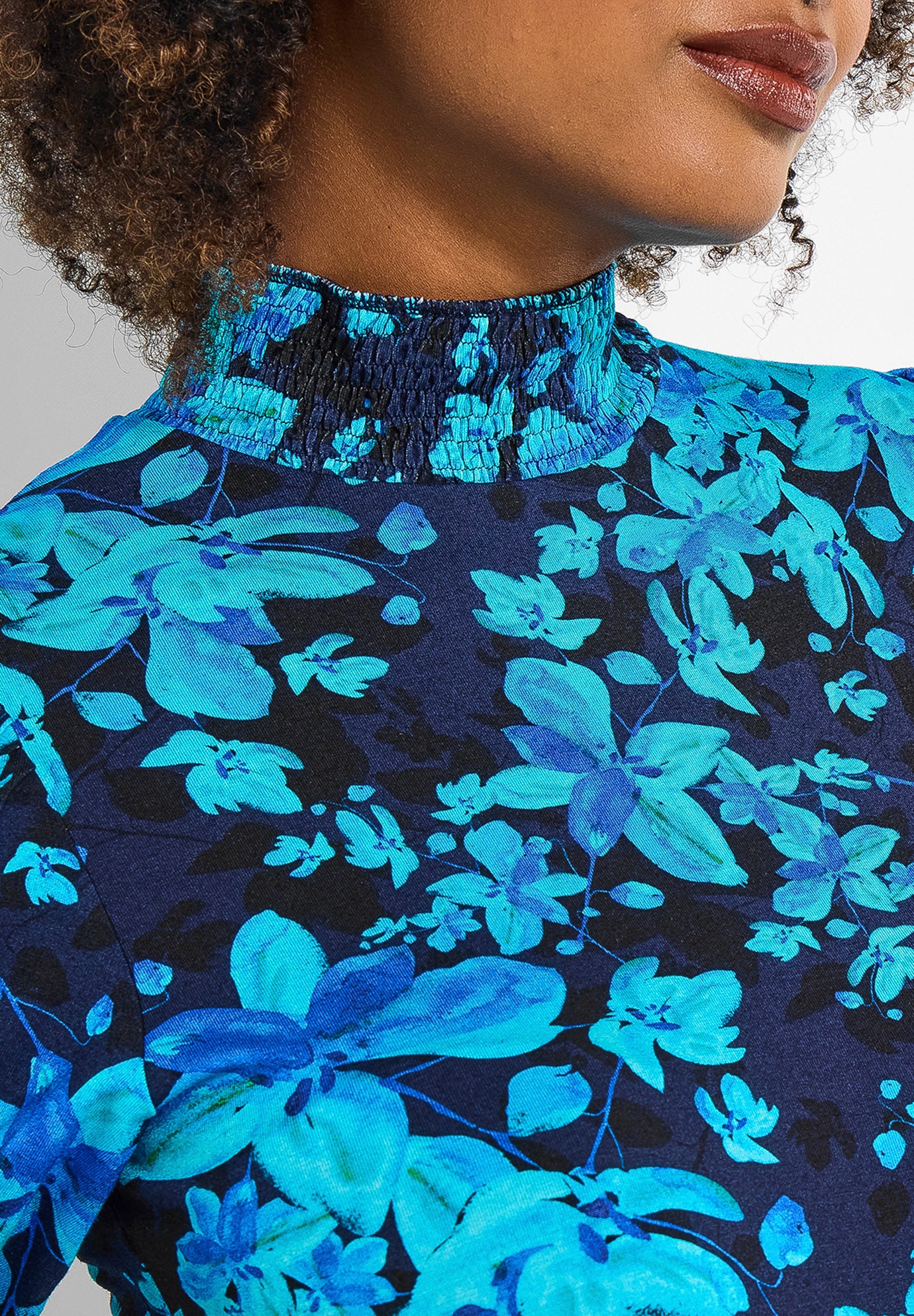 Stretch Knit Mockneck Midi Dress image number 1