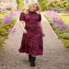 Stretch Knit Mockneck Midi Dress image number 0