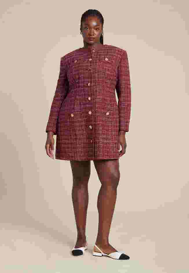 Tweed Long Sleeve Mini Dress image number 3