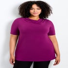 Cowl Neck Short Sleeve Top image number null