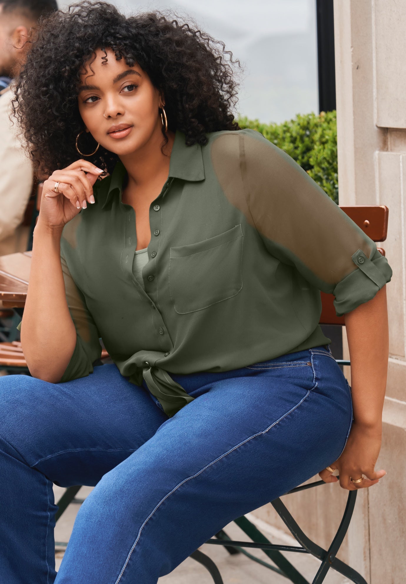 Convertible Button Down Tunic image number 1