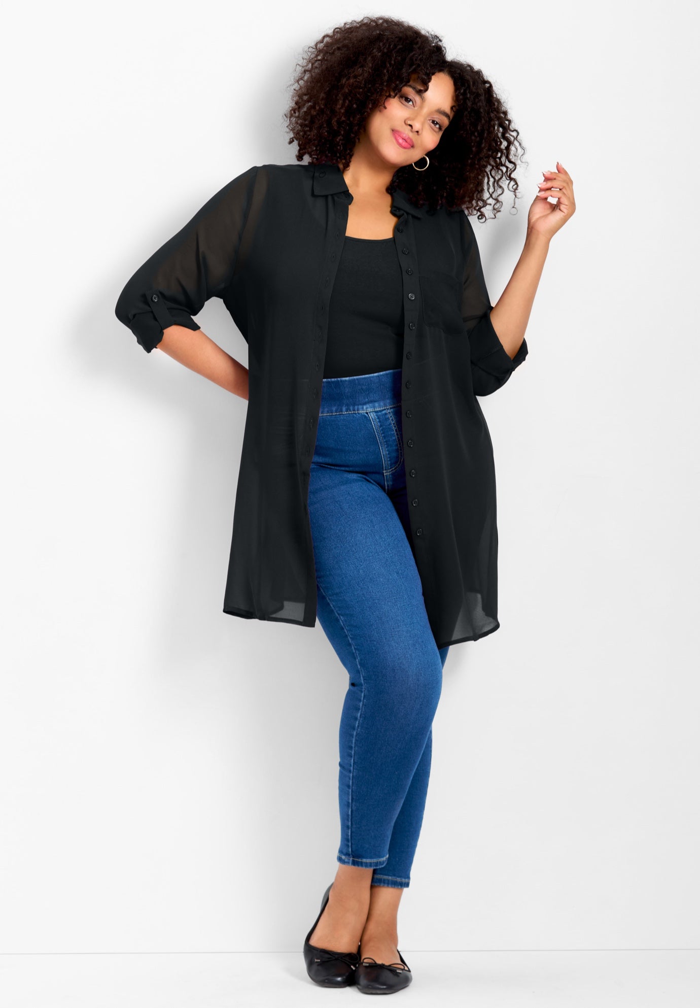 Convertible Button Down Tunic image number 1