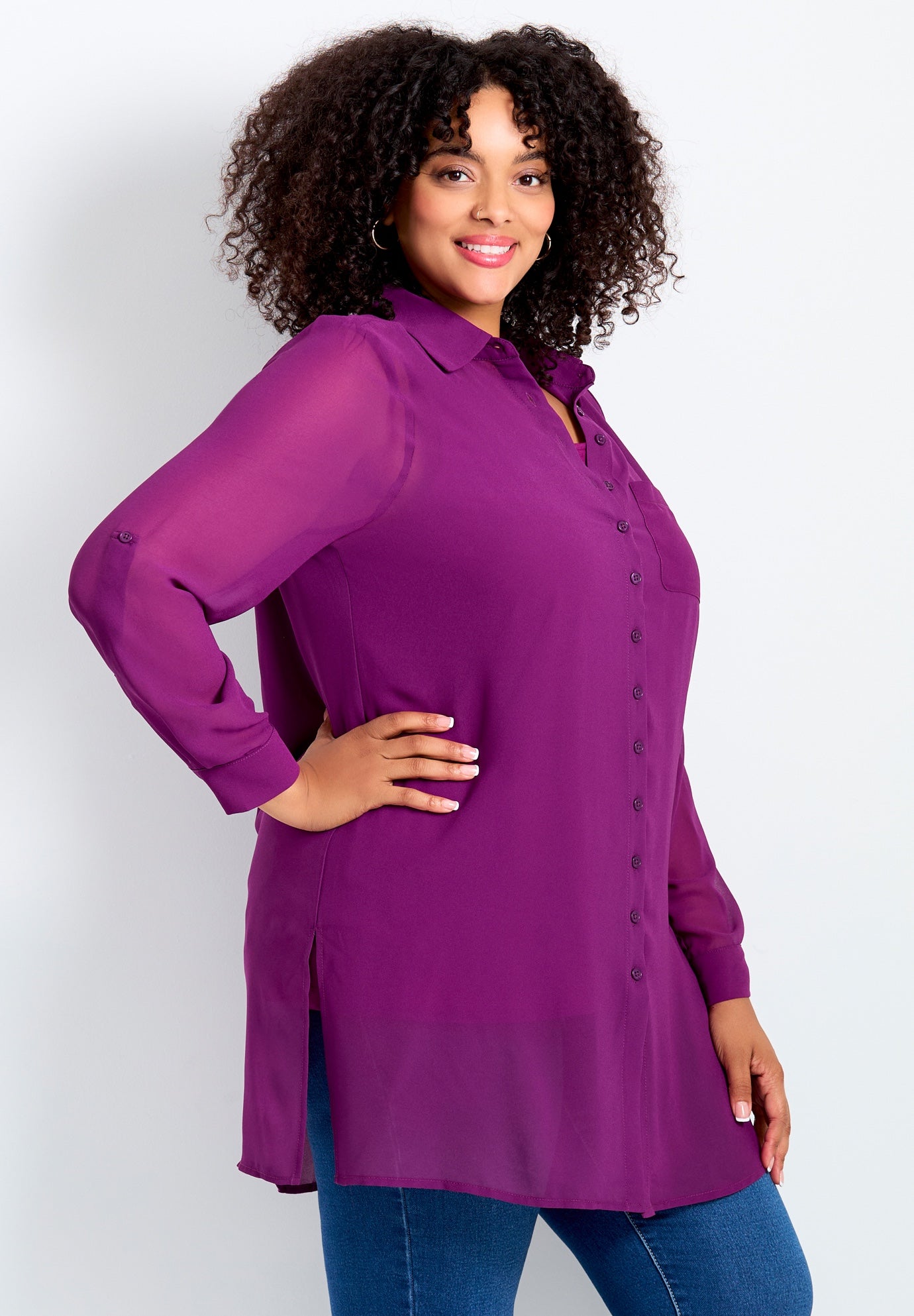 Convertible Button Down Tunic image number 2