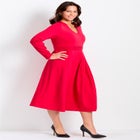 Fit And Flare Midi Ponte Dress image number null