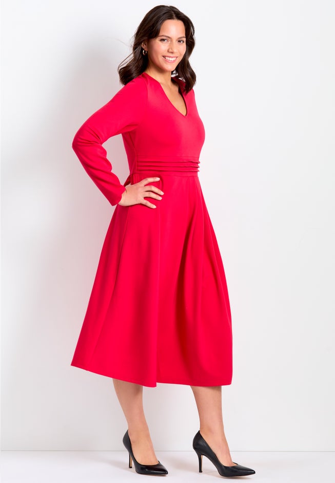 Fit And Flare Midi Ponte Dress image number 2
