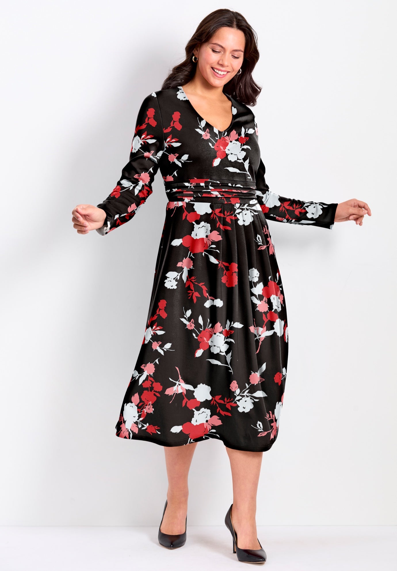 Fit And Flare Midi Ponte Dress image number 0