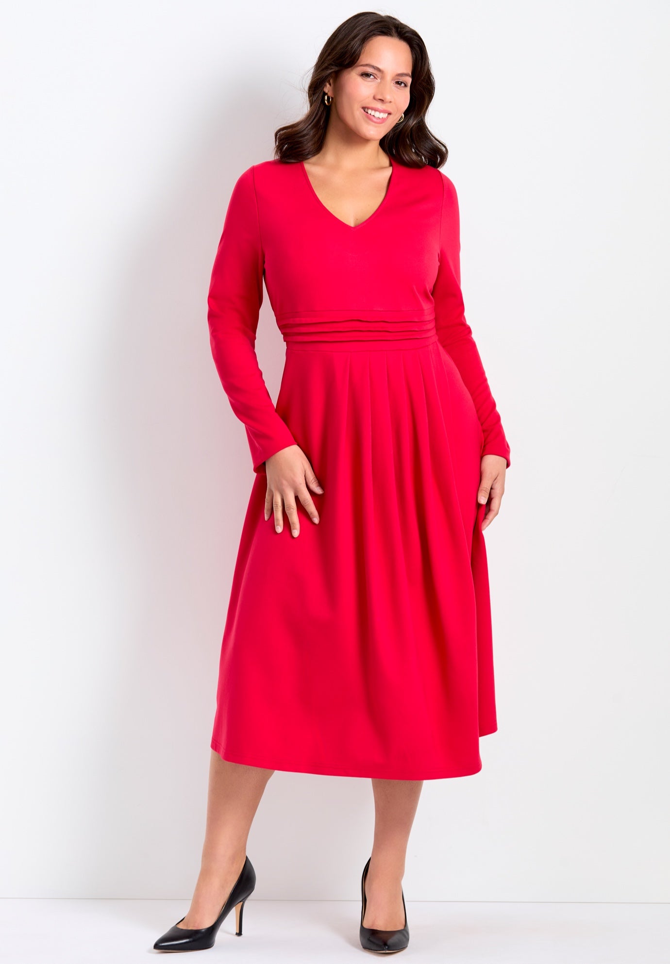 Fit And Flare Midi Ponte Dress image number 0