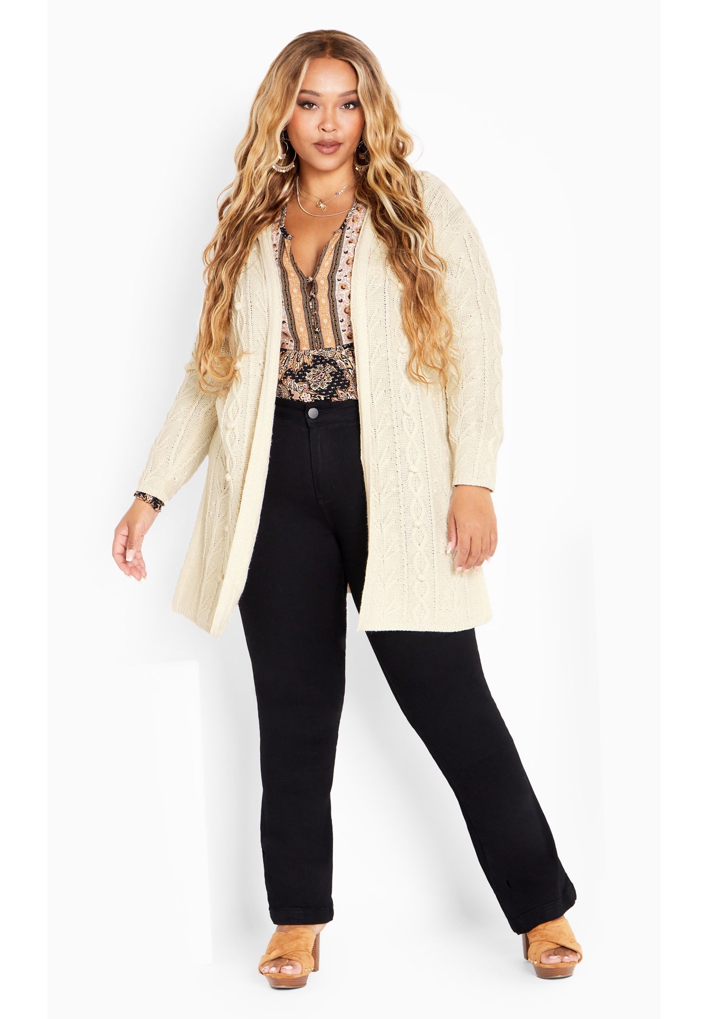 Camilla Cable Knit Hooded Cardigan image number 1