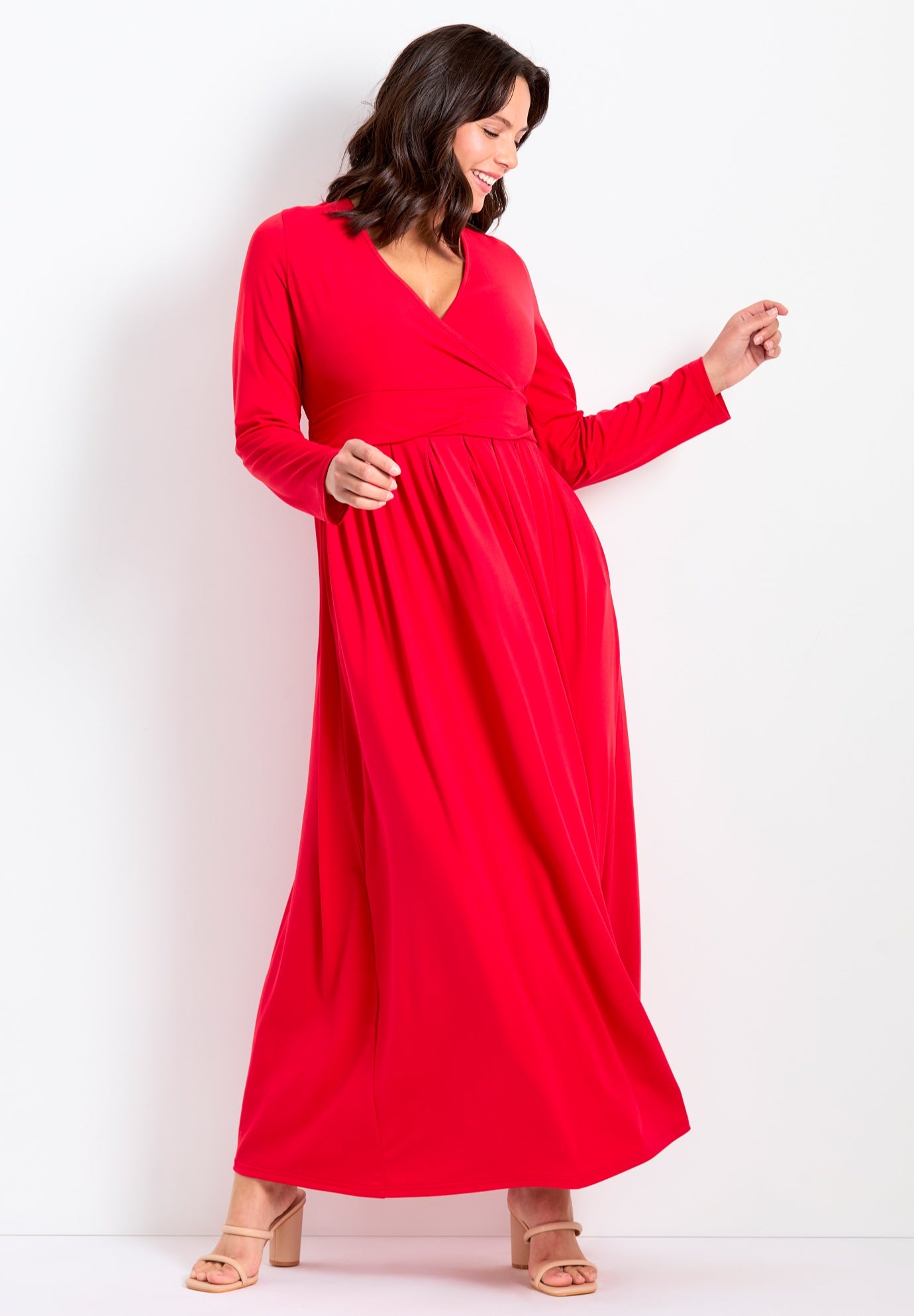 Faux Wrap Flare Maxi Dress image number 0