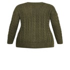 Cara Cable Knit V Neck Cardigan image number null