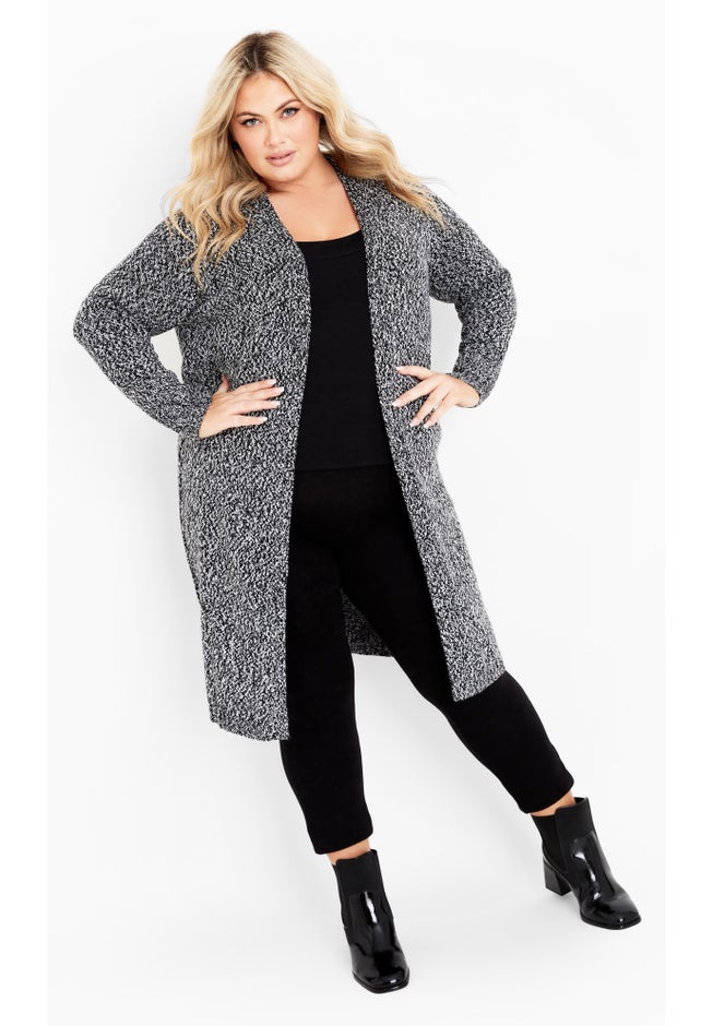 Charmed Collarless Longline Cardigan image number 1