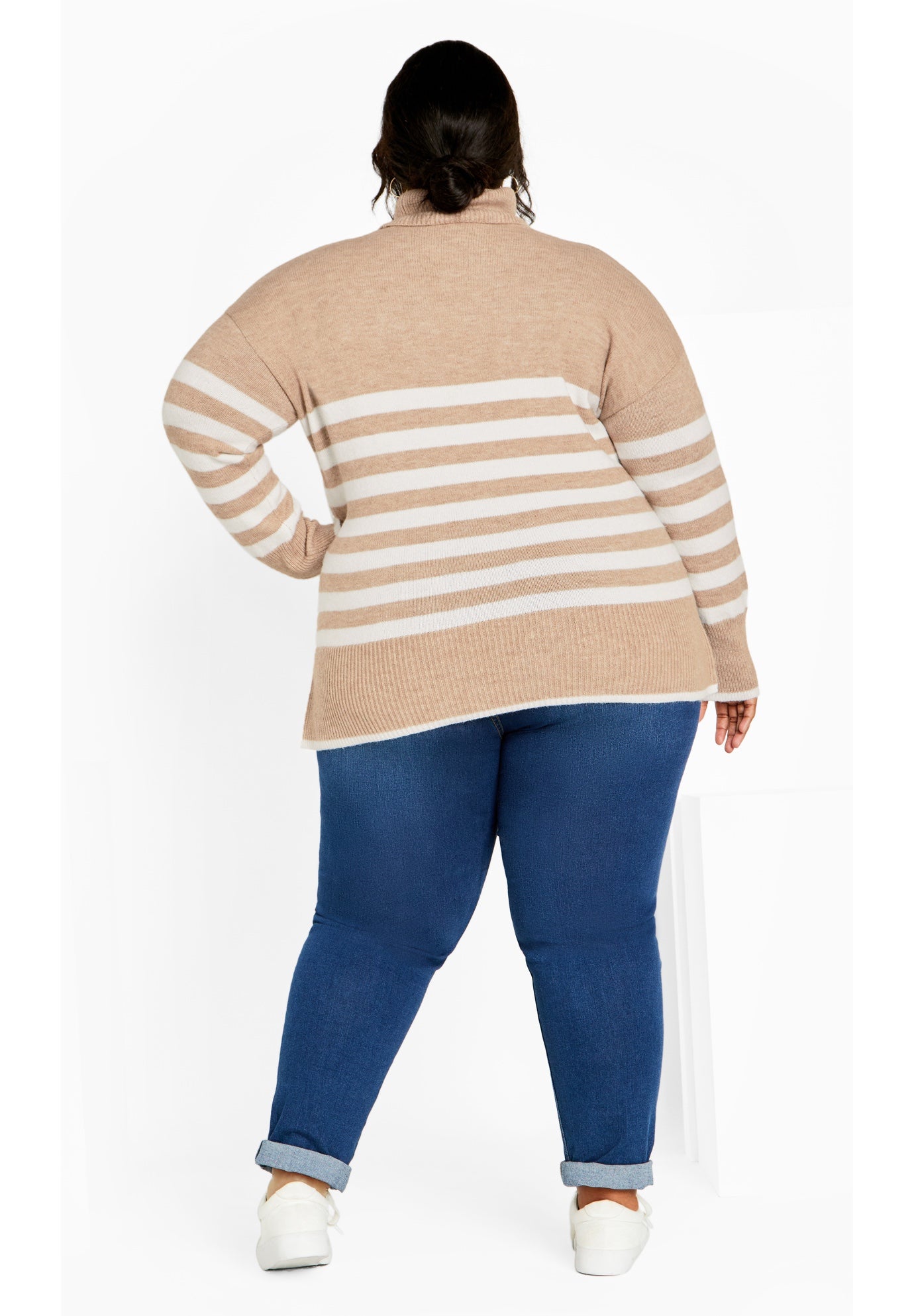 Livvy Roll Neck Stripe Sweater image number 3
