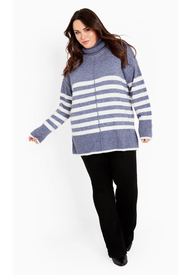 Livvy Roll Neck Stripe Sweater image number 2