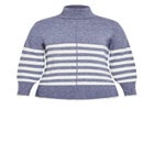 Livvy Roll Neck Stripe Sweater image number null