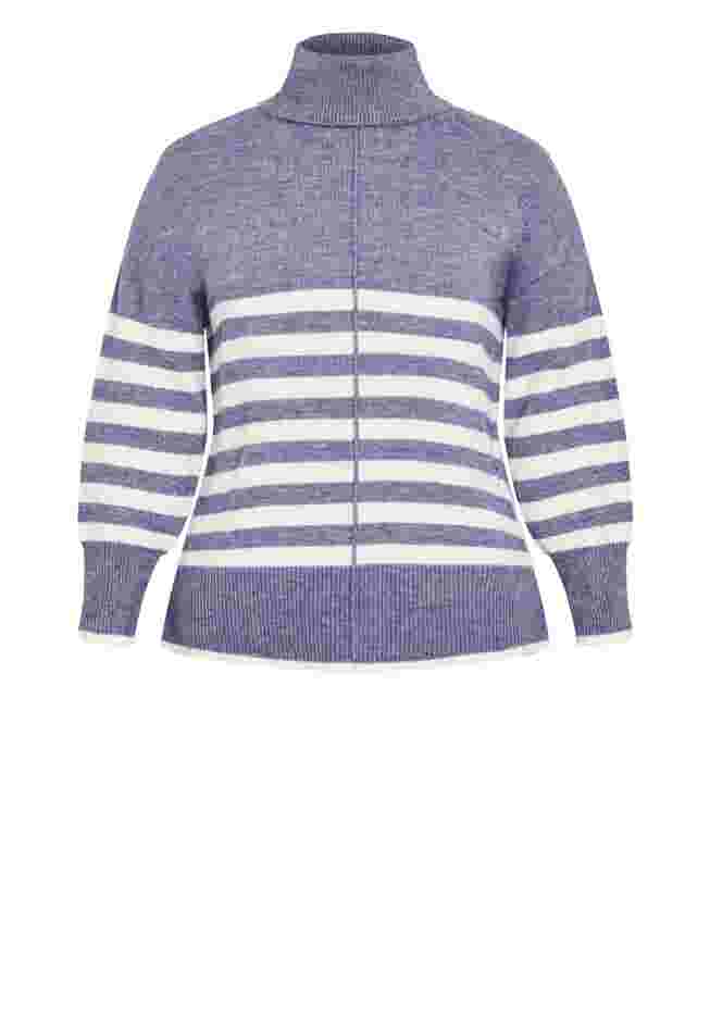 Livvy Roll Neck Stripe Sweater image number 4