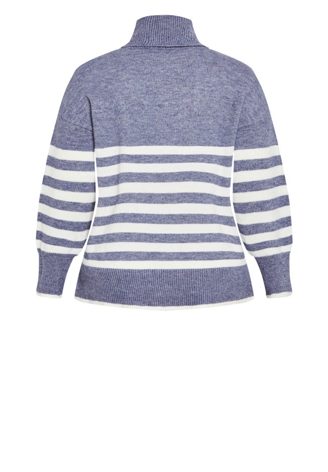 Livvy Roll Neck Stripe Sweater image number 5