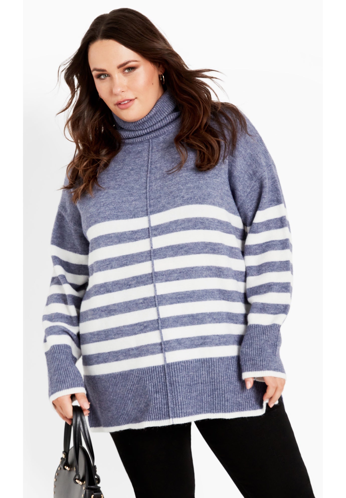 Livvy Roll Neck Stripe Sweater image number 0
