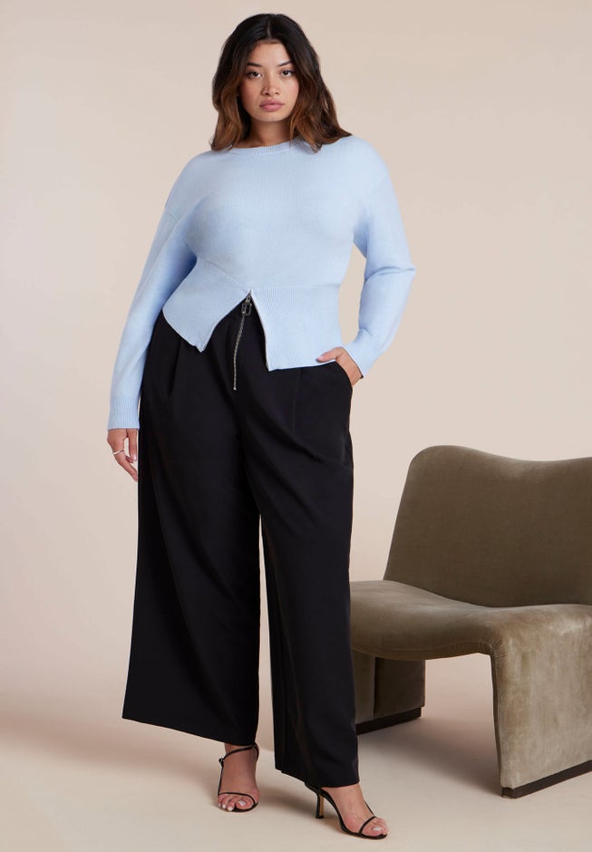  Zipper Hem Sweater image number 3