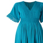 Crochet Trim Boho Midi Dress image number 3