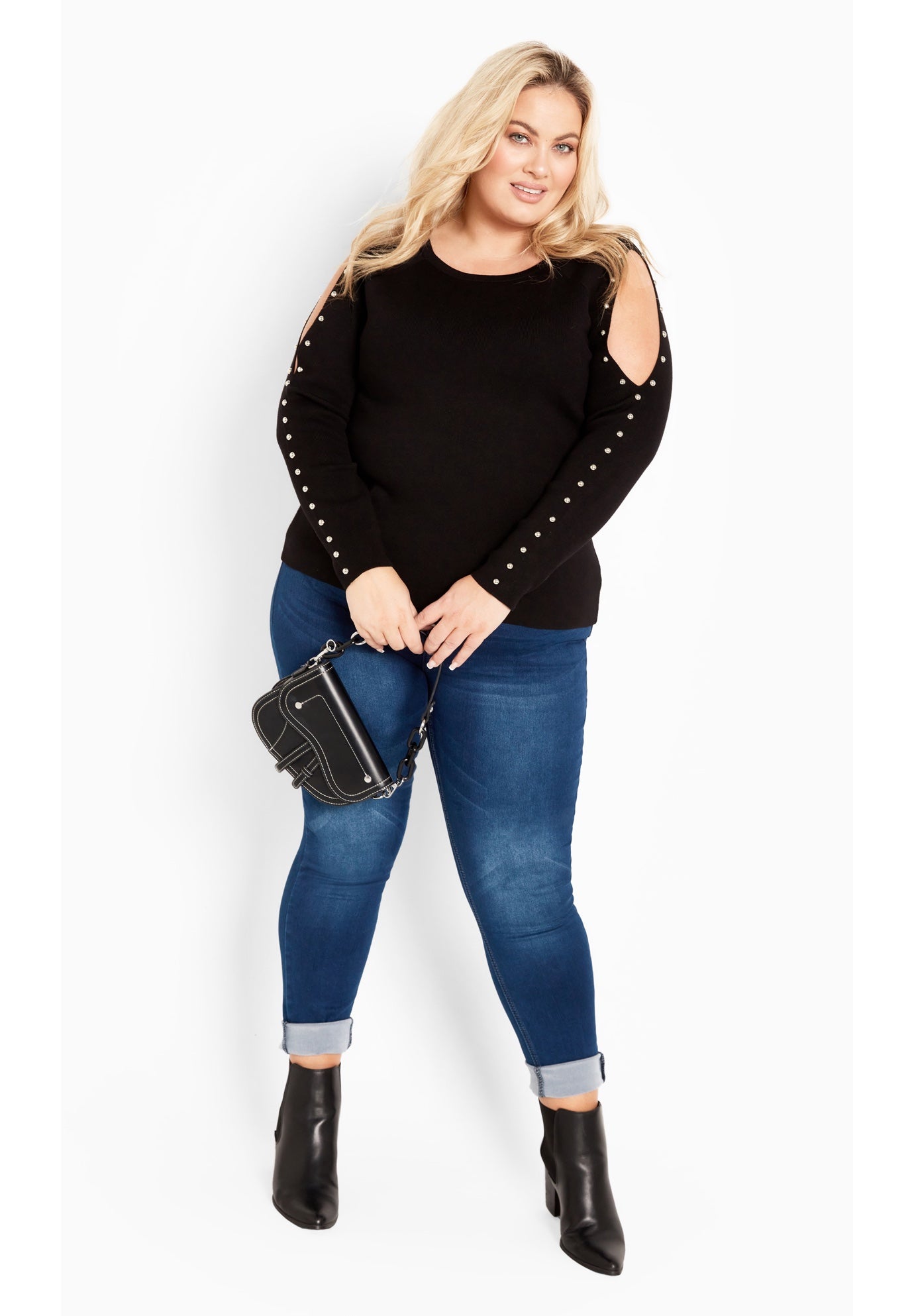 Cold Shoulder Full Length Sleeves Sweater image number 1
