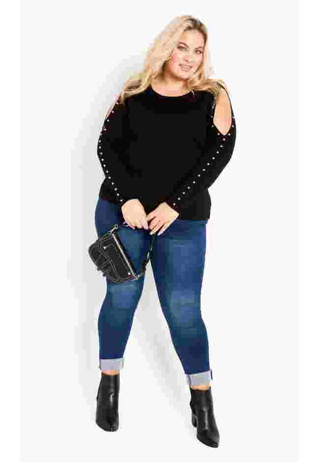 Cold Shoulder Full Length Sleeves Sweater image number 1