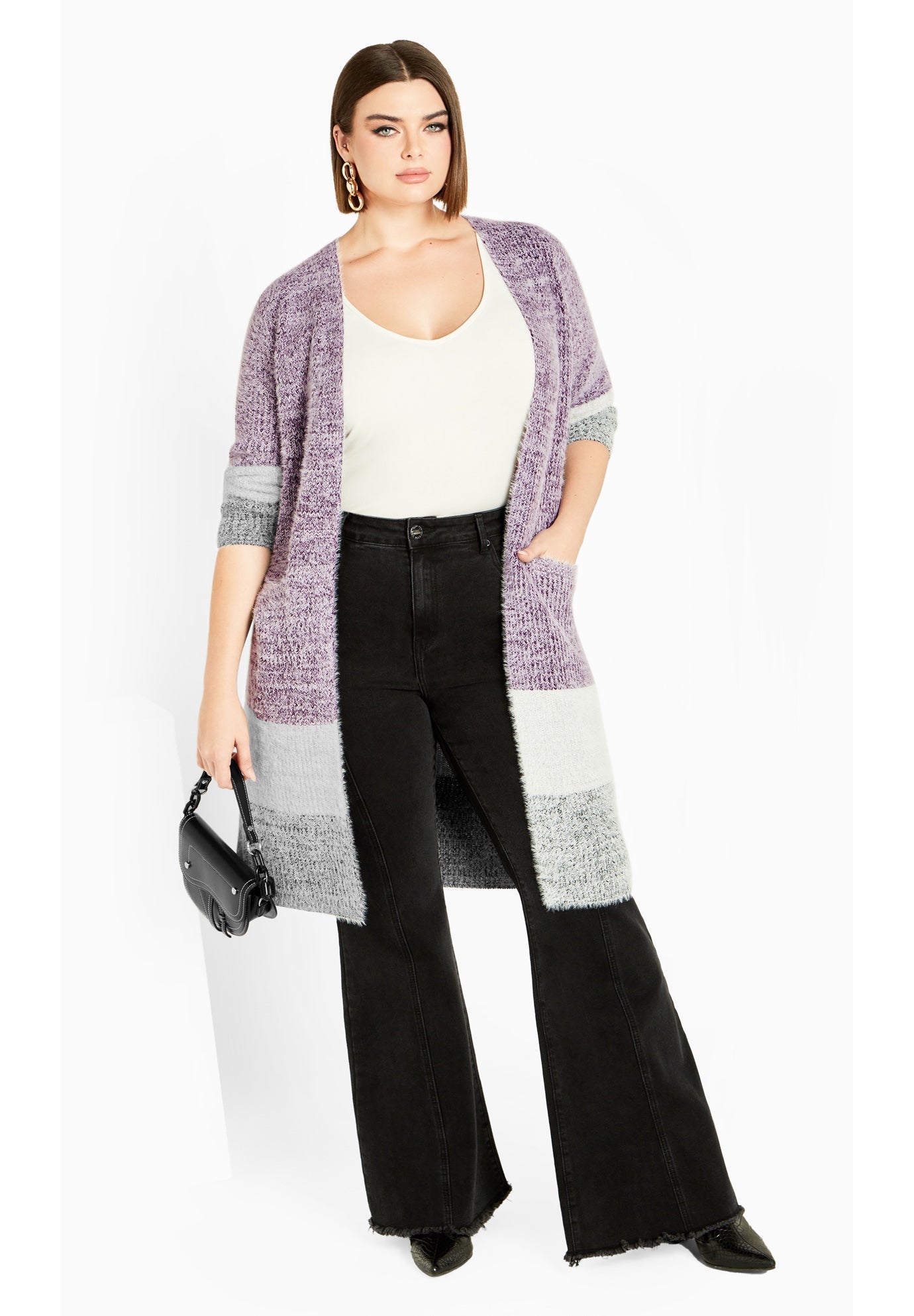 Elise Color Block Knitted Cardigan image number 0