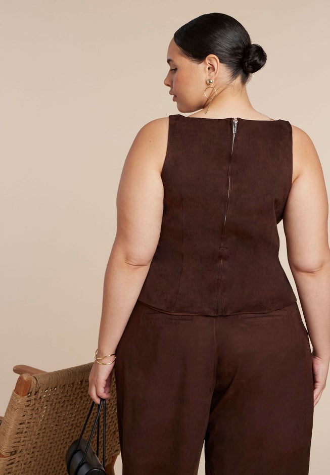 Faux Suede Flap Top image number 1