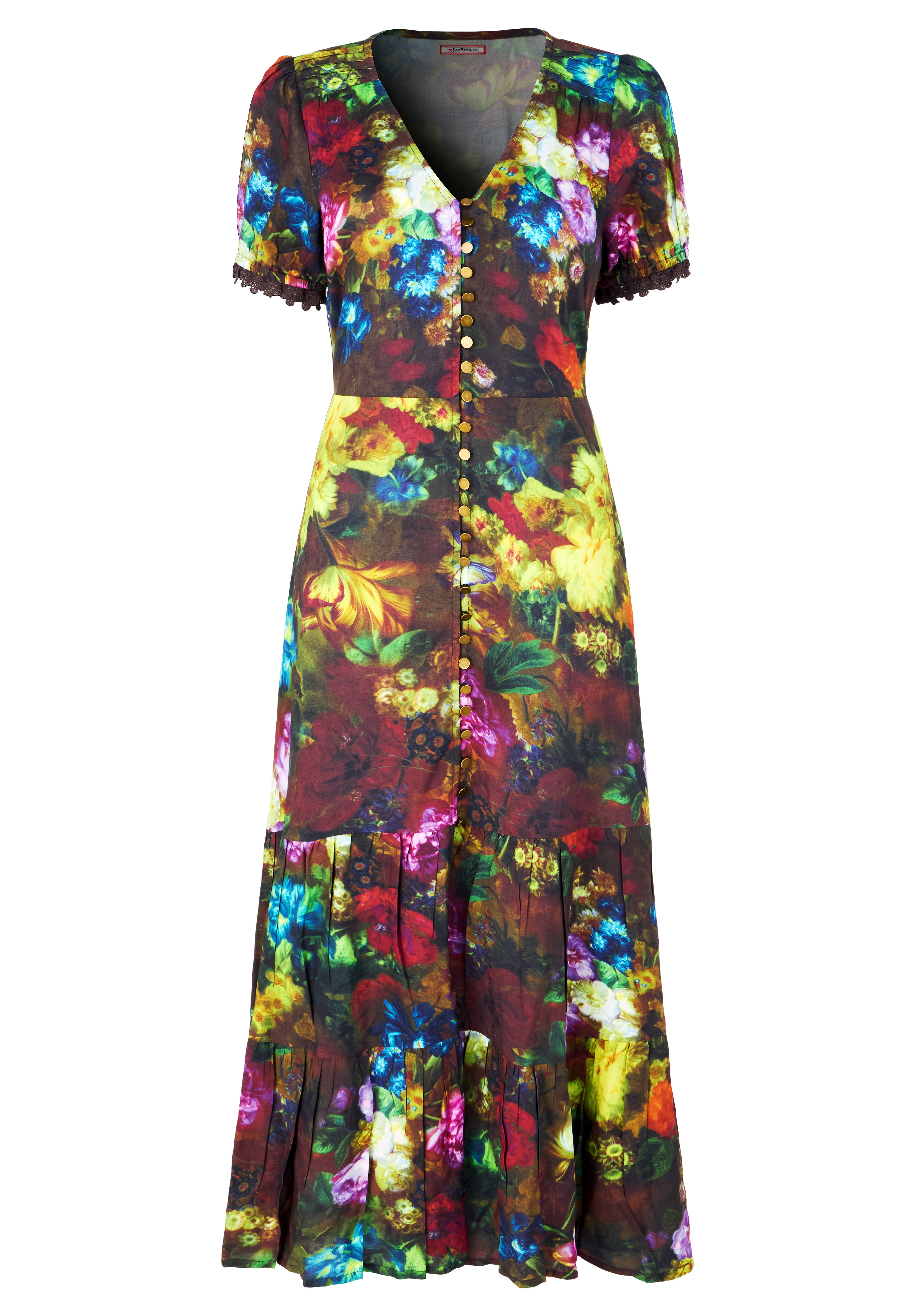 V-Neck Tiered Midi Dress image number 4