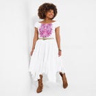 Handkerchief Hem Crinkle Midi Skirt image number null