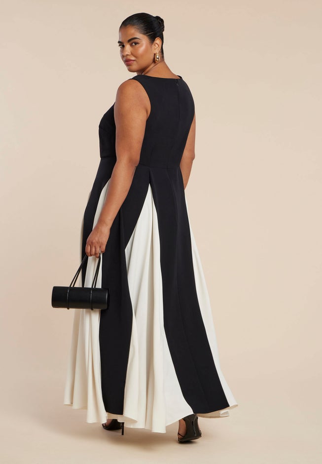 Black And White Godet Gown image number 1