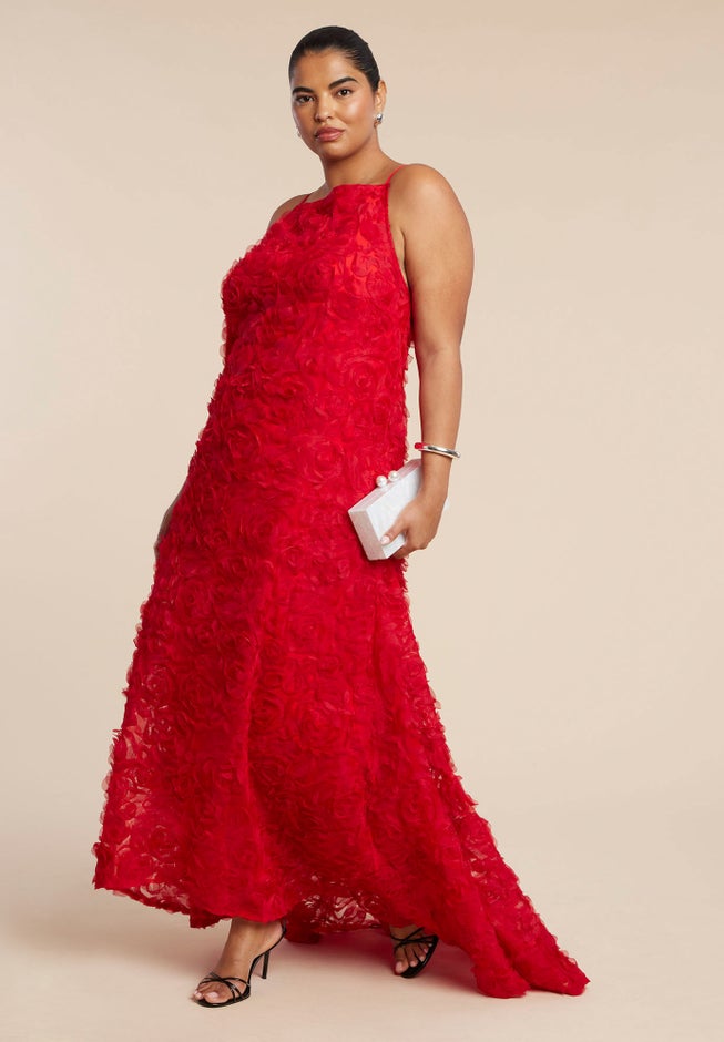 3D Floral Texture Gown image number 2