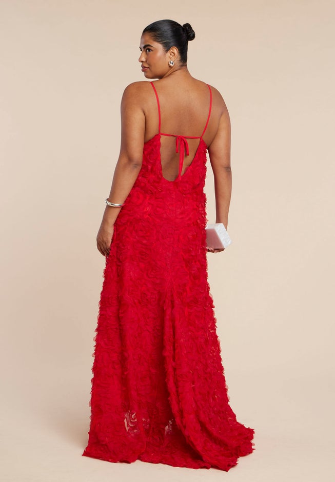 3D Floral Texture Gown image number 3