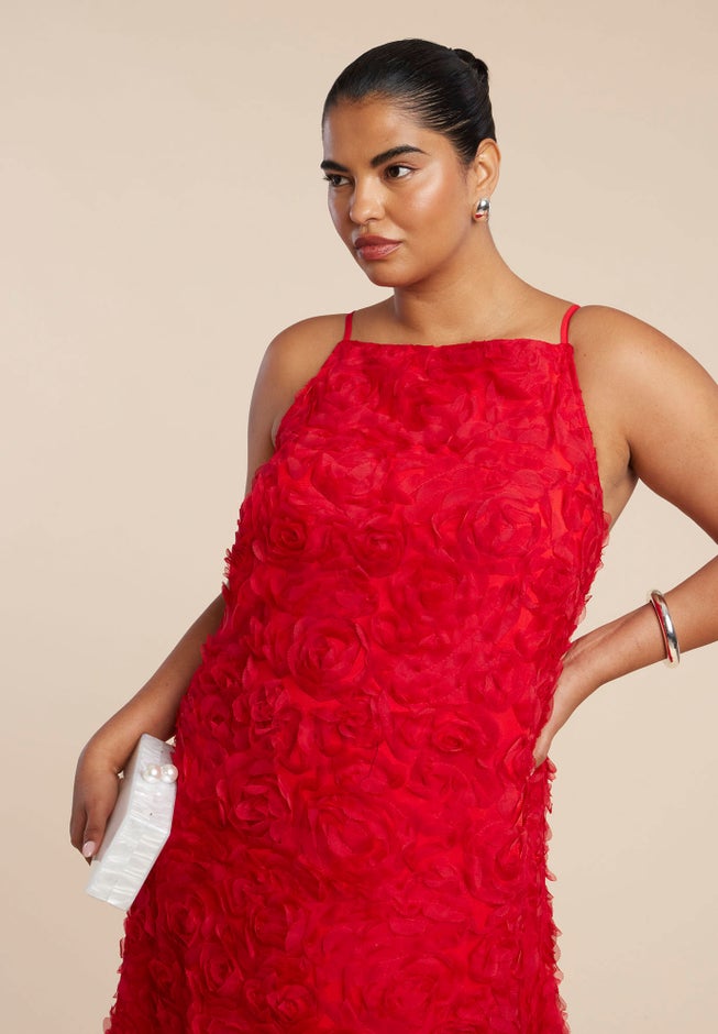 3D Floral Texture Gown image number 4