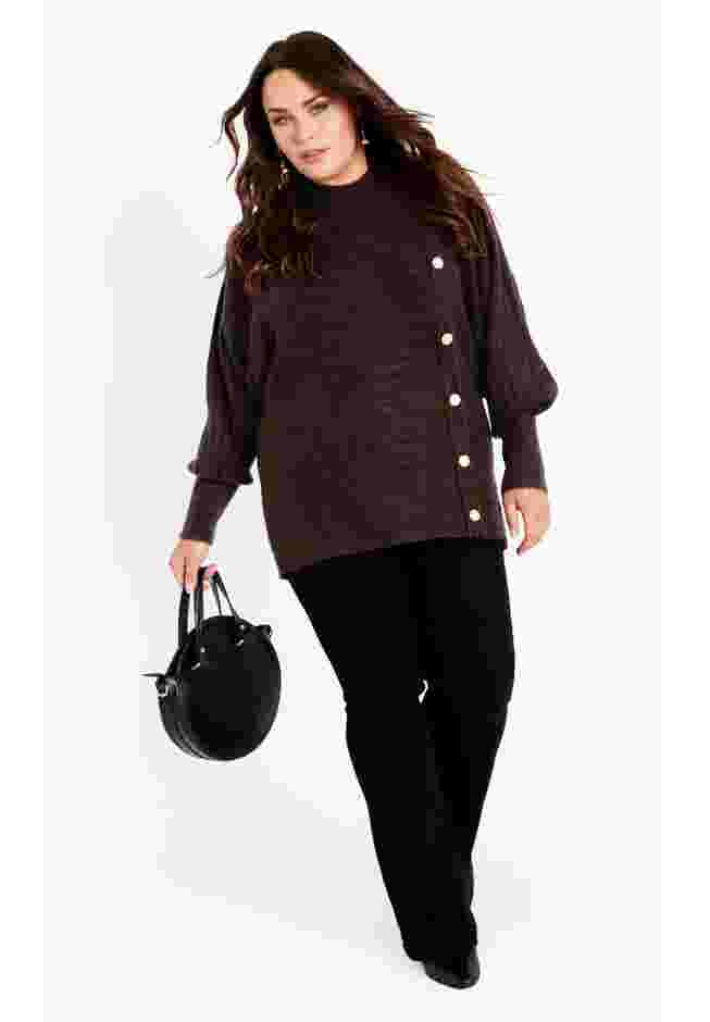 Beata Asymmetrical Button Knit Sweater image number 1