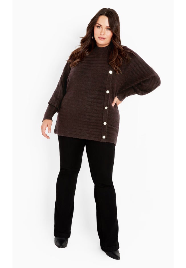 Beata Asymmetrical Button Knit Sweater image number 2