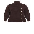 Beata Asymmetrical Button Knit Sweater image number null