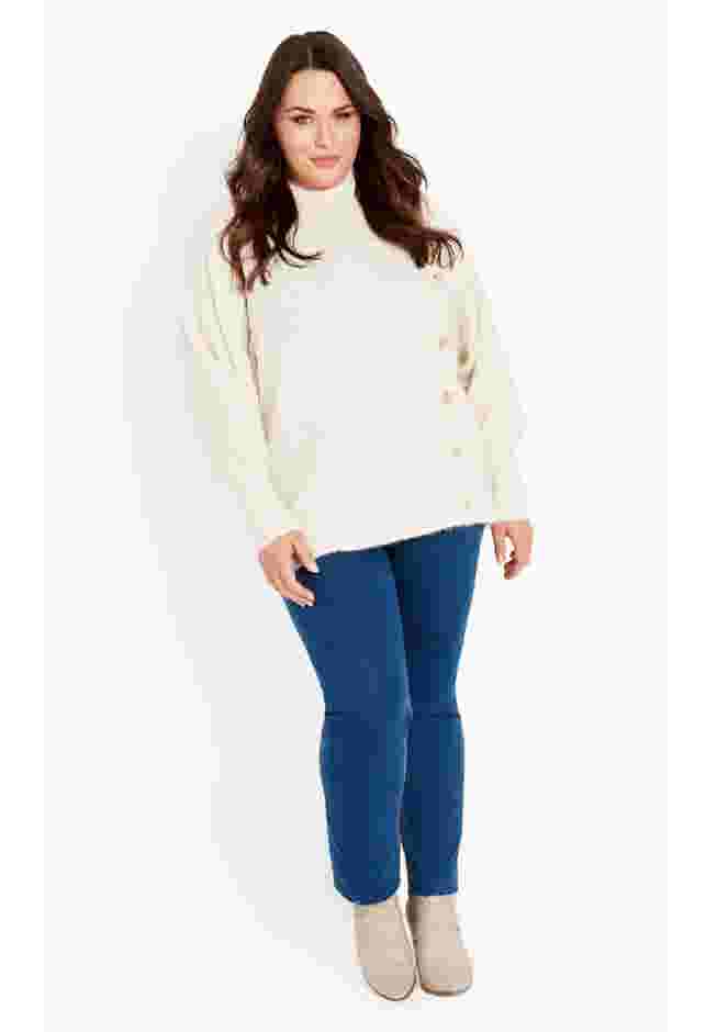Beata Asymmetrical Button Knit Sweater image number 2