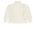 Beata Asymmetrical Button Knit Sweater image number null