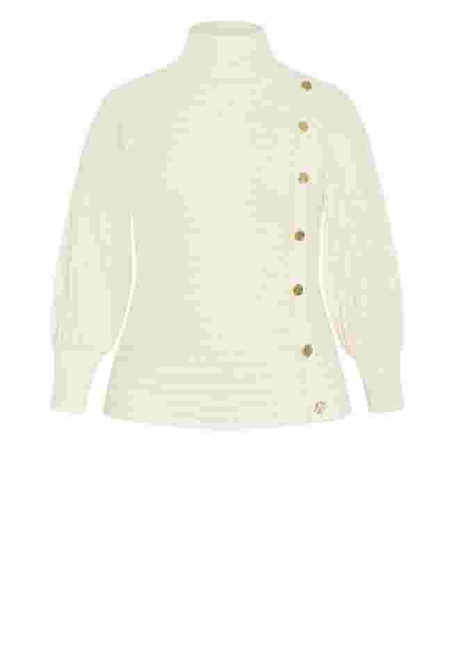 Beata Asymmetrical Button Knit Sweater image number 4