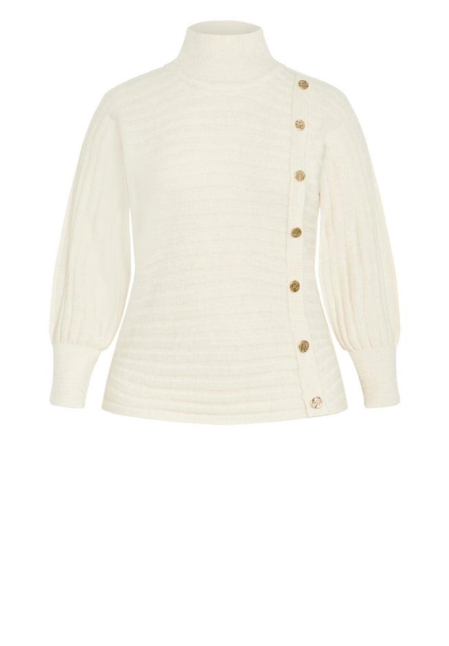 Beata Asymmetrical Button Knit Sweater image number 4