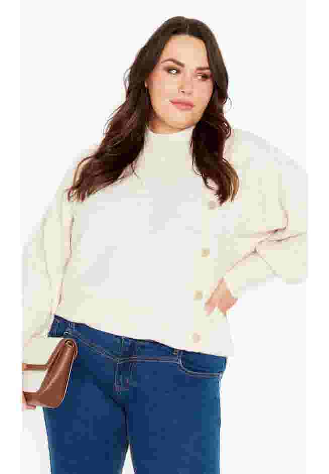 Beata Asymmetrical Button Knit Sweater image number 0