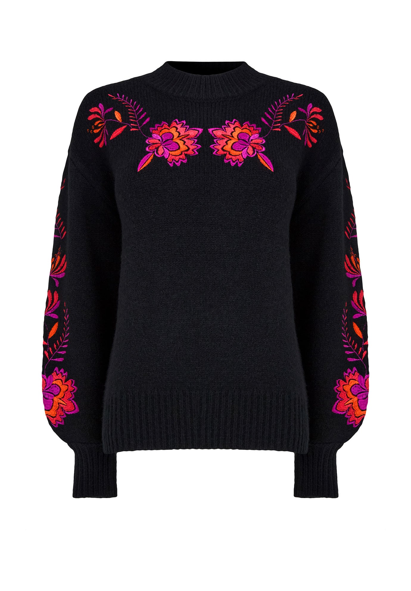 Mockneck Embroidered Sweater image number 1